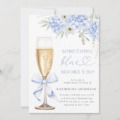 Etwas Blue Floral Bridal Dusche Einladung (Vorderseite)