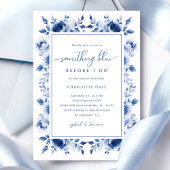 Etwas Blue Floral Bridal Dusche Einladung