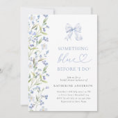 Etwas Blue Floral Bridal Dusche Einladung (Vorderseite)