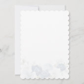 Etwas Blue Floral Elegantes Brautparty Einladung (Rückseite)