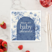 Etwas Blue Floral French Toile Baby Dusche Serviette (Beispiel)