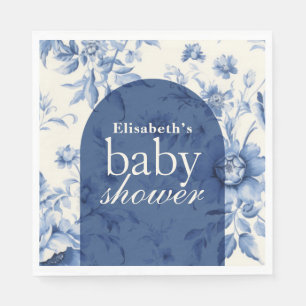 Etwas Blue Floral French Toile Baby Dusche Serviette