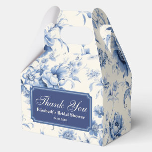 Etwas Blue Floral French Toile Chinoiserie Geschenkschachtel