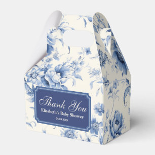Etwas Blue Floral French Toile Chinoiserie Geschenkschachtel