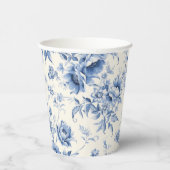 Etwas Blue Floral French Toile Chinoiserie Pappbecher (Rechts)
