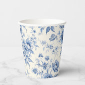 Etwas Blue Floral French Toile Chinoiserie Pappbecher (Vorderseite)