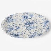 Etwas Blue Floral French Toile Chinoiserie Pappteller (Schrägansicht)