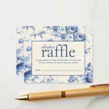 Etwas Blue Floral French Toile Diaper Raffles