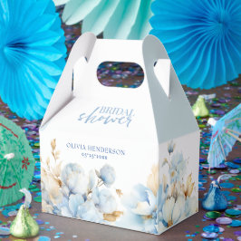 Etwas Blue Floral Gold Polterabend Geschenkschachtel