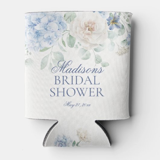 Etwas Blue Floral Hydrangea Brautparty Dosenkühler (Vorderseite)