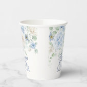 Etwas Blue Floral Hydrangea Brautparty Pappbecher (Links)