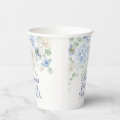 Etwas Blue Floral Hydrangea Brautparty Pappbecher (Rechts)