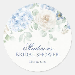 Etwas Blue Floral Hydrangea Bridal laden Siegel ei Runder Aufkleber