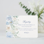 Etwas Blue Floral Hydrangea Bridal Registry Begleitkarte (Stehend Vorderseite)
