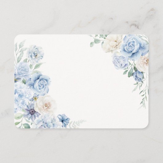 Etwas Blue Floral Hydrangea Bridal Registry Begleitkarte (Rückseite)