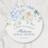 Etwas Blue Floral Hydrangea Bridal Show Circle Geschenkanhänger (Rückseite)