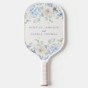 Etwas Blue Floral Hydrangea Gastgeschenke Hochzeit Pickleball Schläger