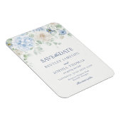 Etwas Blue Floral Hydrangea Save the Date Card Magnet (Rechte Seite)