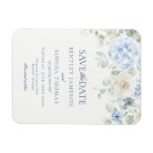 Etwas Blue Floral Hydrangea Save the Date Card Magnet (Horizontal)