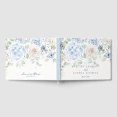 Etwas Blue Floral Hydrangea Wedding Gästebuch (Voll)
