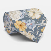 ETWAS BLUE FLORAL PATTERN Wedding Krawatte (Gerollt)