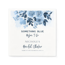 Etwas Blue Floral Script Brautparty Paper