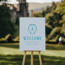 Etwas Blue Floral Wappen Brautparty Willkommen