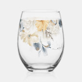 ETWAS BLUE Floral Wedding Danke Weinglas Ohne Stiel (Vorderseite)