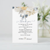 ETWAS BLUE Floral Wedding Dankeskarte (Stehend Vorderseite)