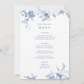 Etwas Blue Floral Wedding Table Cards Einladung (Rückseite)