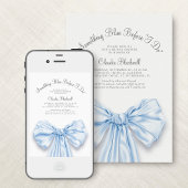 Etwas Blue French Bow Coquette Brautparty Einladung