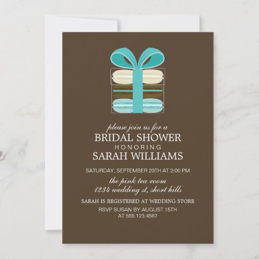 Etwas Blue French Macarons Einladung (Vorderseite)