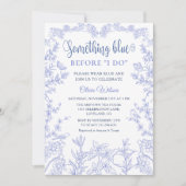 Etwas Blue Garden Chinoiserie Brautparty Einladung (Vorderseite)