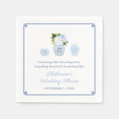 Etwas Blue Ginger Jar Wedding Brautparty Serviette (Vorderseite)