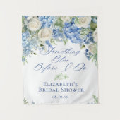 Etwas Blue Hydrangea Brautparty Hintergrund Wandteppich (Vorderseite)