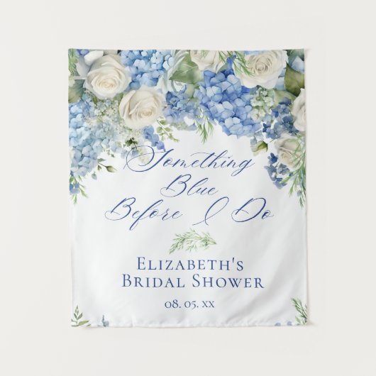 Etwas Blue Hydrangea Brautparty Hintergrund Wandteppich (Vorderseite)