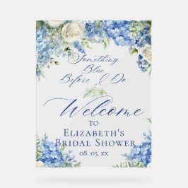 Etwas Blue Hydrangea Brautparty Willkommen Acrylschild