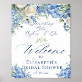 Etwas Blue Hydrangea Brautparty Willkommen Poster (Vorne)