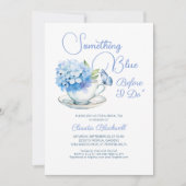 Etwas Blue Hydrangea Bridal Teedusche Einladung (Vorderseite)