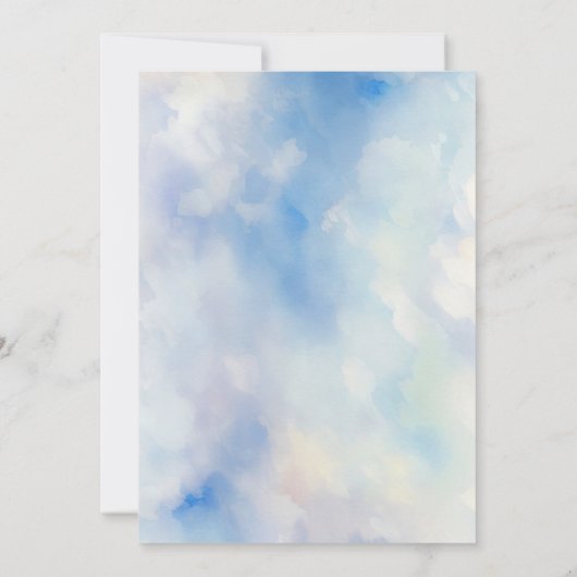 Etwas Blue Hydrangea Bridal Teedusche Einladung (Rückseite)