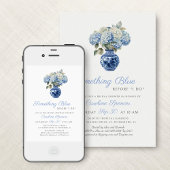 Etwas Blue Hydrangea Chinoiserie Brautparty Einladung