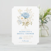 Etwas Blue Hydrangeas Bridal Dusche Einladung (Stehend Vorderseite)