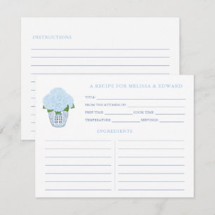 Etwas Blue Kitchen Brautparty Rezeptkarte Einladung