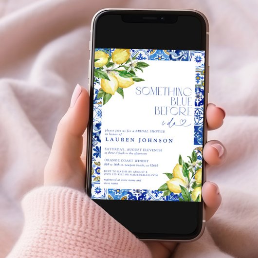 Etwas Blue Lemon marokkanisches Brautparty Einladung