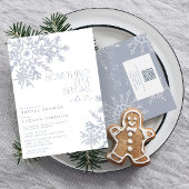 Etwas Blue QR Snowflake Winter Brautparty Einladung