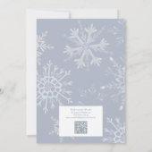 Etwas Blue QR Snowflake Winter Brautparty Einladung (Rückseite)