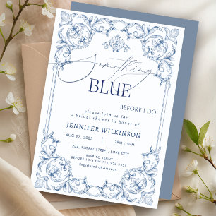 Etwas Blue Regency Vintag Brautparty Einladung