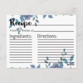 Etwas Blue Rose Brautparty Rezept Card Postkarte (Rückseite)