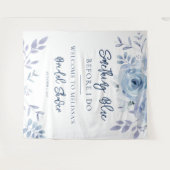 Etwas Blue Script-Brautparty Wandteppich (Vorderseite (Horizontal))