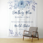 Etwas Blue Script-Brautparty Wandteppich (Beispiel)